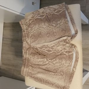 Snakeskin printed drawstring lounge shorts